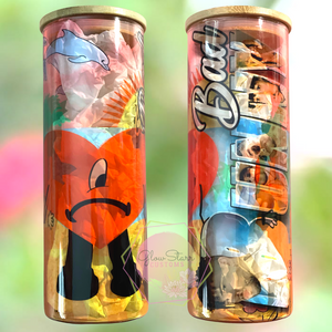 Bad Bunny Heart Glass Tumbler