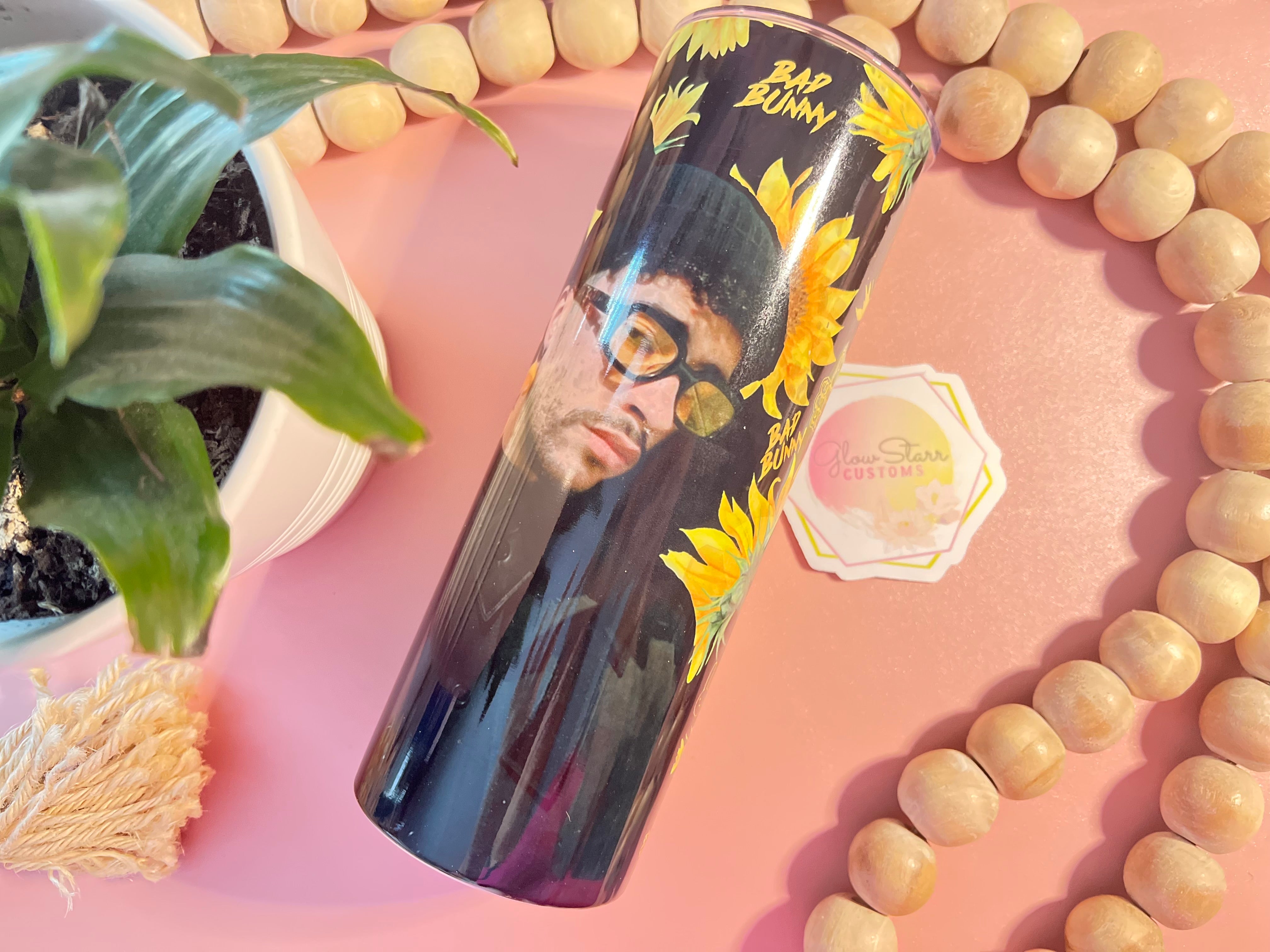 Bad Bunny Sunflowers Tumbler